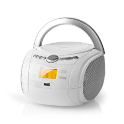 Rádio prenosné NEDIS SPBB100WT biele CD prehrávač