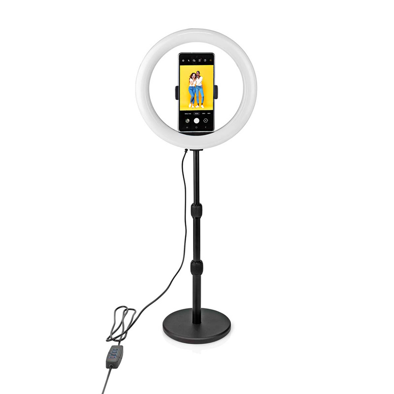 Selfie lampa so statívom a ovládaním jasu NEDIS RLSTND200BK
