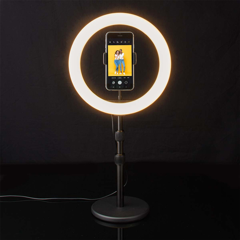 Selfie lampa so statívom a ovládaním jasu NEDIS RLSTND200BK