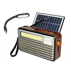 Rádio prenosné MEIER M-521BT-S GRAY RETRO so solárnym panelom