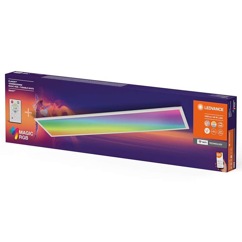 Svietidlo LEDVANCVE SMART WIFI PLANON MAGIC 120x30 36W RGB+TW CCT + D.O.
