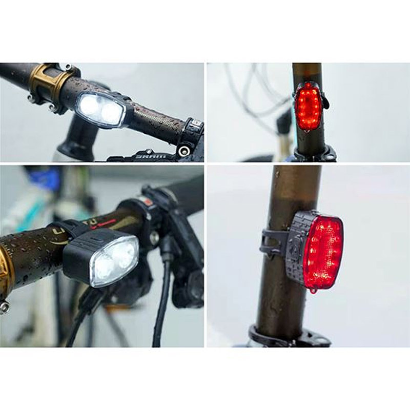 Svietidlo na bicykel led SOLIGHT WN47 SET predné a zadné nabíjateľné 160lm