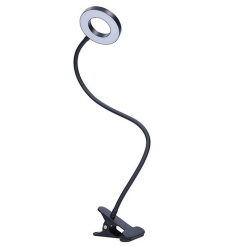 Lampa stolová LED 8W 3-5000K CCT USB na štipec čierna SOLIGHT WO66-B