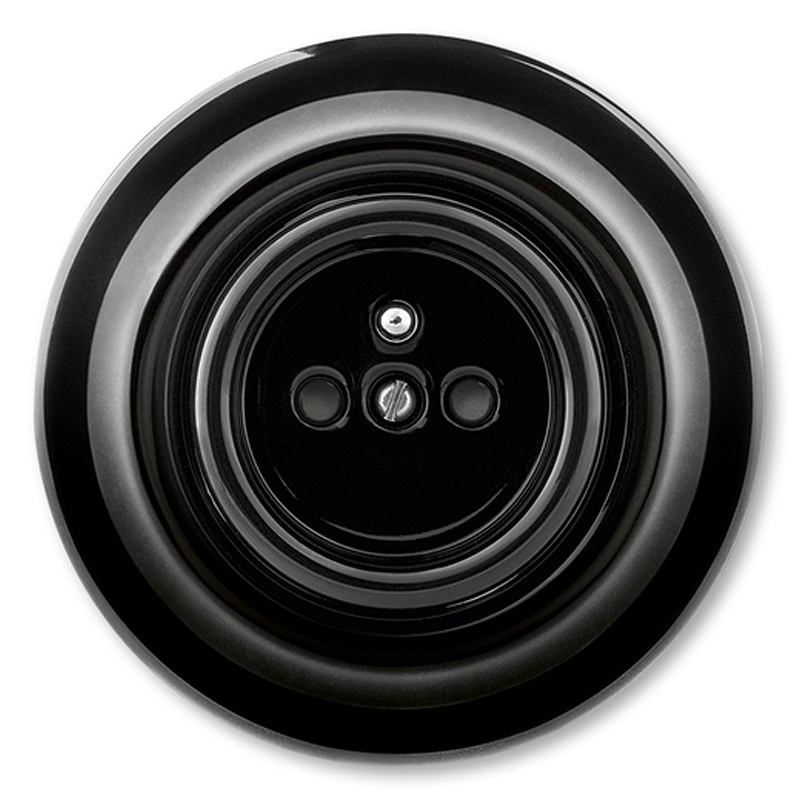 Jednozásuvka DECENTO čierny porcelán ABB 5519K-C02357 N