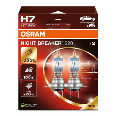 Žiarovka OSRAM AUTO H7 64210NB220 55W 12V PX26d  NIGHT BREAKER 220 H7 (2ks)