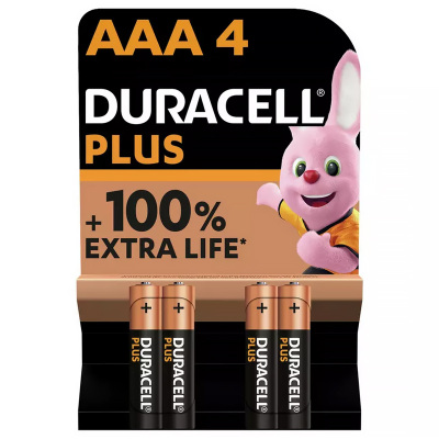 Batéria DURACELL LR03/AAA PLUS 100% alkalická 4blister