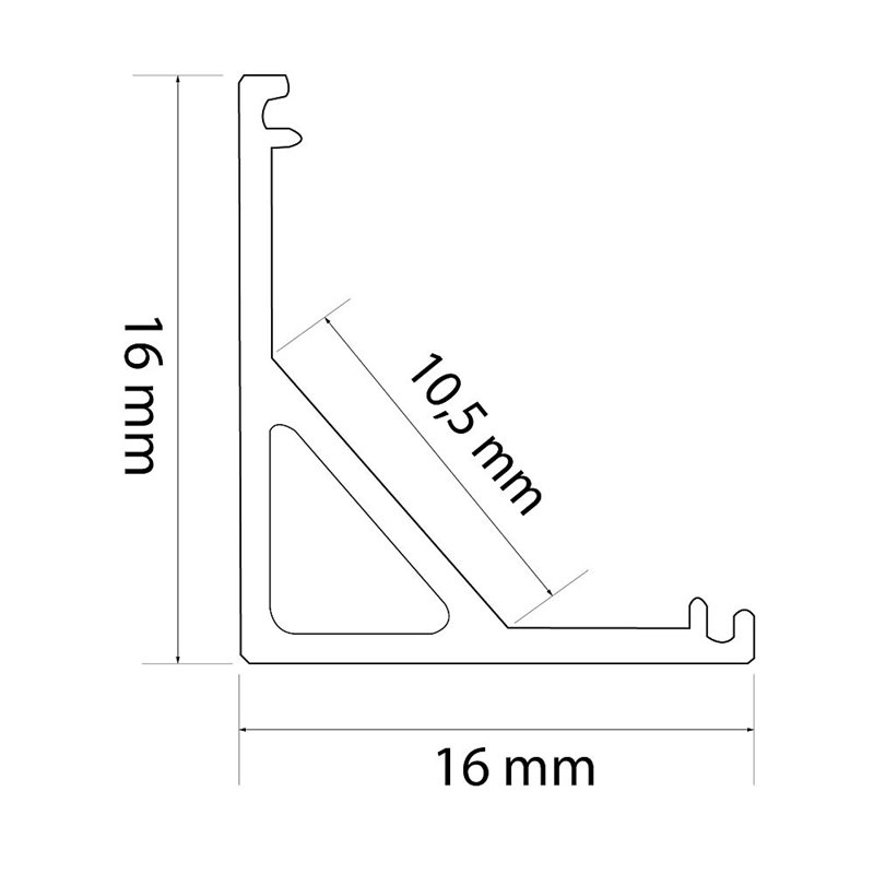 Profil hliníkový rohový 41012A1 1m