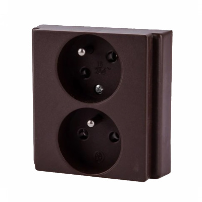 Dvojzásuvka panelová SEZ Z3226-G hnedá