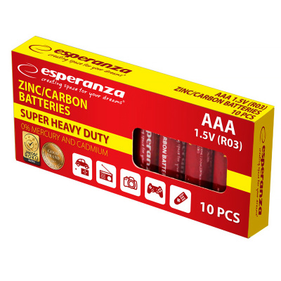 Batéria ESPERANZA R03 AAA zinko-carbon 10box
