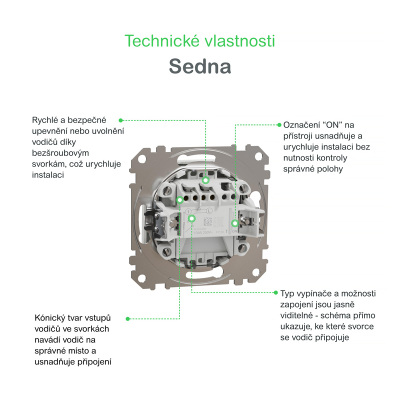 Vypínač jednopólový č.1 SCHNEIDER SEDNA SDD111101 biely