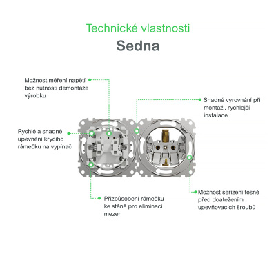 Vypínač jednopólový č.1 SCHNEIDER SEDNA SDD111101 biely