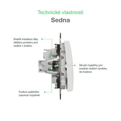 Vypínač jednopólový č.1 SCHNEIDER SEDNA SDD111101 biely