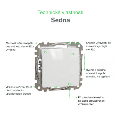 Vypínač jednopólový č.1 SCHNEIDER SEDNA SDD111101 biely