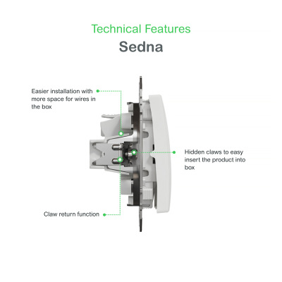 Vypínač lustrový č.5 SCHNEIDER SEDNA SDD111105 biely