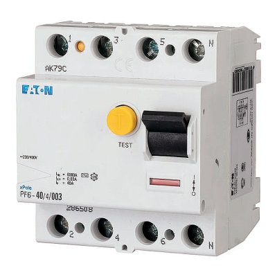 Prúdový chránič EATON PF6-25/4/003-A 112930 bez ističa 6kA