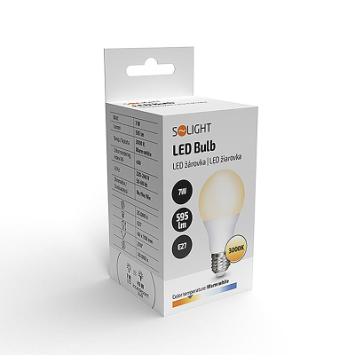 Žiarovka SOLIGHT LED E27 7W 3000K SOLIGHT WZ504-1 (CLA47) 595lm