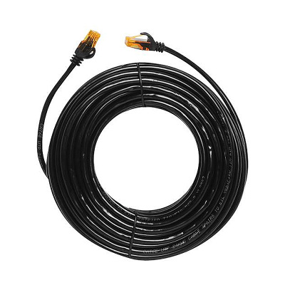 Kábel RJ45-RJ45 15m Cat.6E UTP čierny