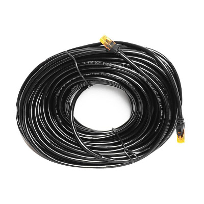 Kábel RJ45-RJ45 25m Cat.6E UTP čierny