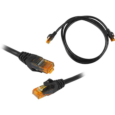 Kábel RJ45-RJ45 1,5m Cat.6E UTP čierny