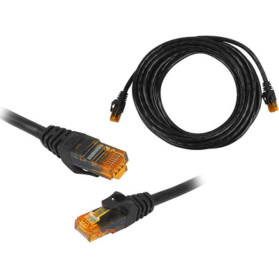 Kábel RJ45-RJ45 5m Cat.6E UTP čierny
