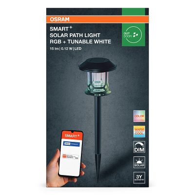 Lampa solárna OSRAM SMART+ BT Solar Path Light RGB+TW CCT 0,12W 15lm