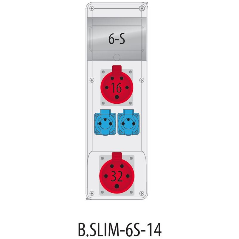 Rozvodnica R-BOX SLIM 1x32A/5,1x16A/5 B.SLIM-6S-14