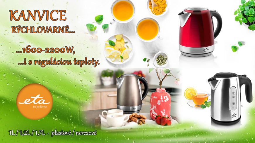 Rýchlovarné kanvice ETA (nielen)
