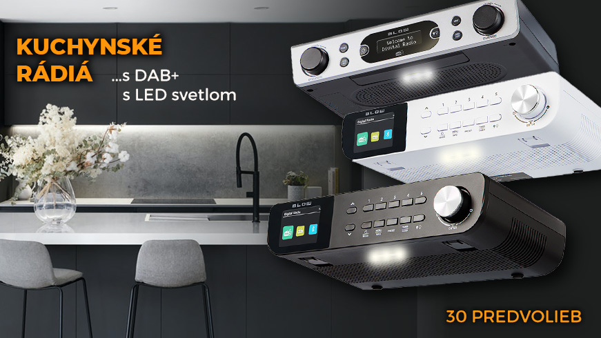 DAB+ kuchynské rádiá s LED svetlom